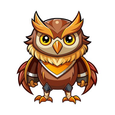 Baykuş maskotu karakter etiketi tasarımı