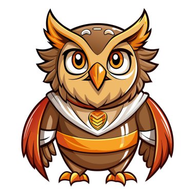Baykuş maskotu karakter etiketi tasarımı