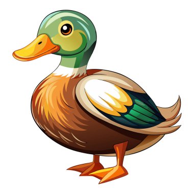Ördek maskotu vektör etiketi tasarımı