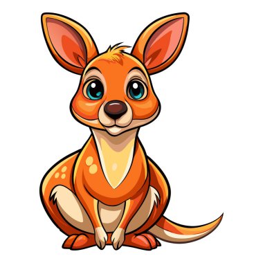 Kanguru maskotu vektör etiketi tasarımı