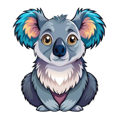 Koala maskot vektör etiketi tasarımı