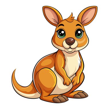 Kanguru maskotu vektör etiketi tasarımı