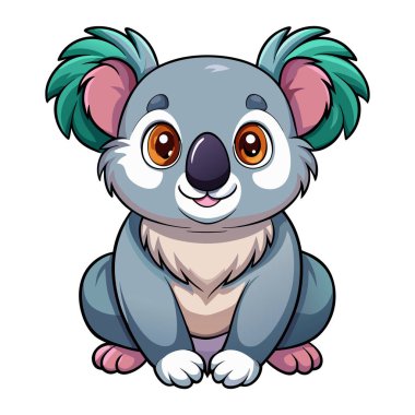 Koala maskot vektör etiketi tasarımı