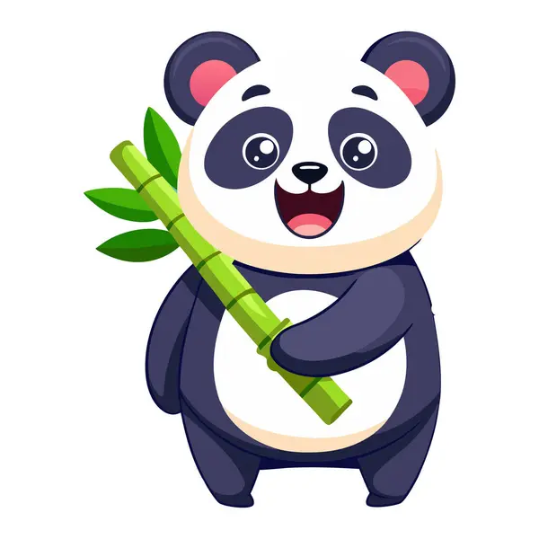 Panda maskotu karakter etiketi tasarımı