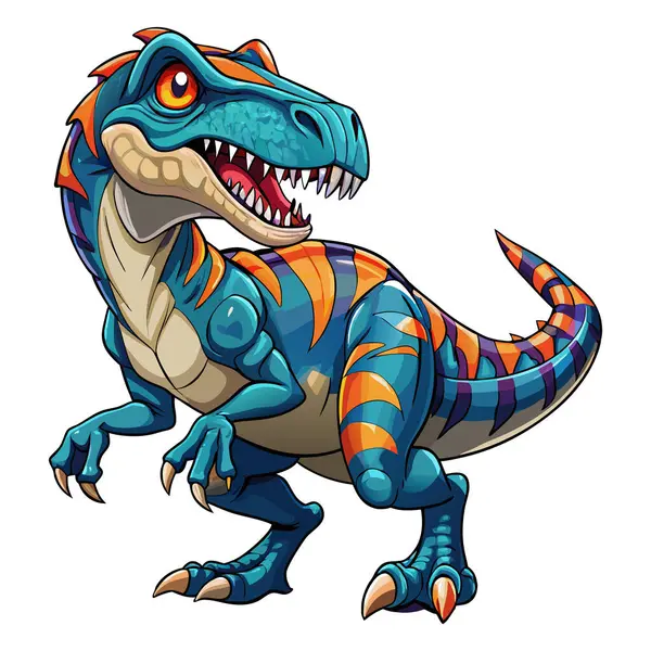 Allosaurus dinozor etiket vektör tasarımı