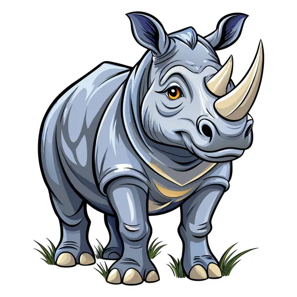 Gergedan maskotu vektör tasarımı