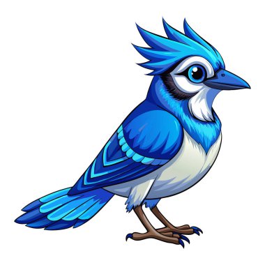 Mavi Jay maskot etiketi vektör tasarımı