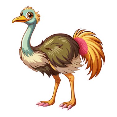 Ostrich mascot sticker vector design clipart