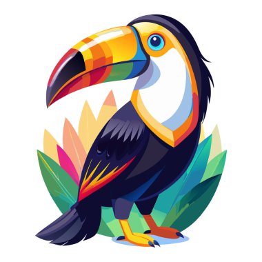 Toucan maskot etiketi vektör tasarımı
