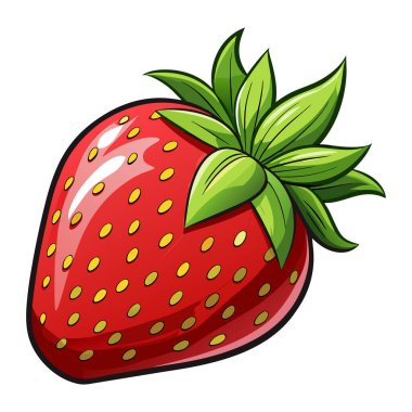 Çilek 3d vektör etiketi tasarımı