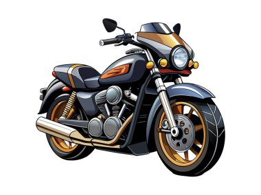 Lüks siyah motosiklet 3d vektör çıkartması tasarımı