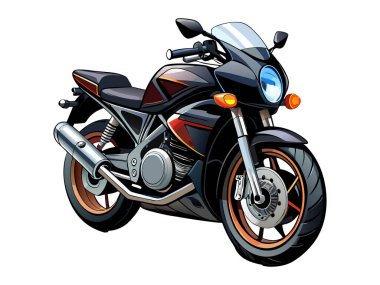 Lüks siyah motosiklet 3d vektör çıkartması tasarımı