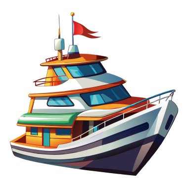 Tekne 3d vektör etiketi tasarımı