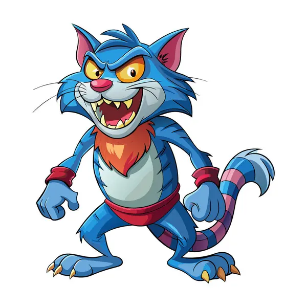 Kızgın maskot kedi karakteri 3d Disney çizgi film stili çıkartma vektör tasarımı