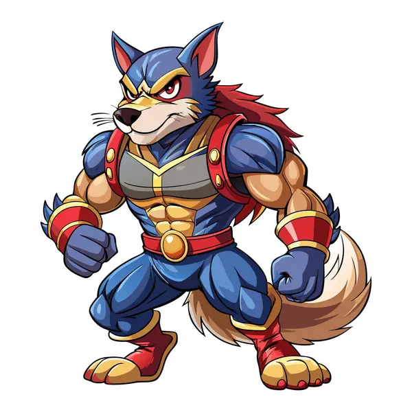 Savaşçı köpek maskotu karakter 3d Disney çizgi film stili çıkartma vektör tasarımı