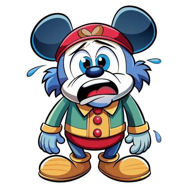 Ağlayan maskot karakter vektör tasarımı