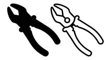 Kombinasyon pensesi siluet simge çizgisi sanatı