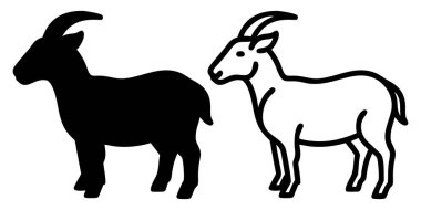 Keçi silueti simge çizgisi sanatı