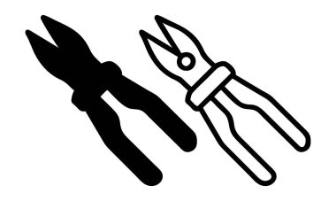 Kombinasyon pensesi siluet simge çizgisi sanatı