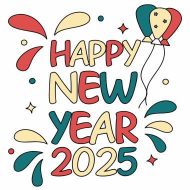 Mutlu yıllar 2025 poster tasarımı