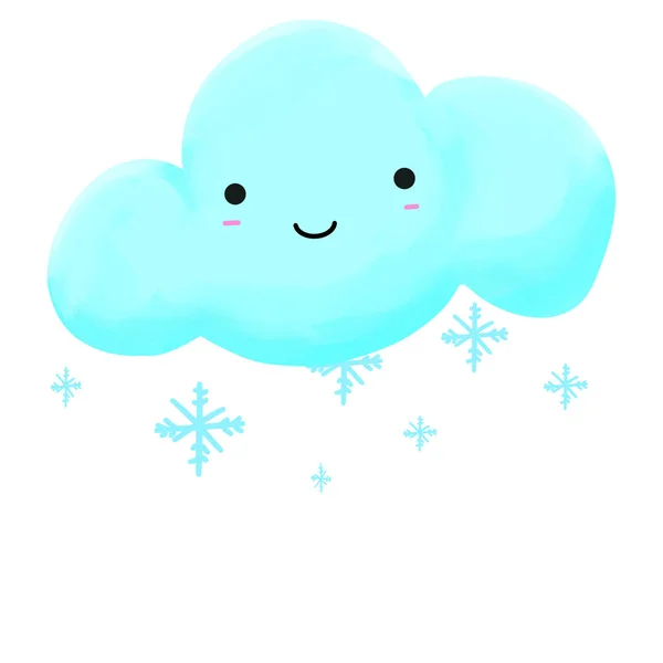 Снег Упал Светло Голубых Облаков — стоковое фото