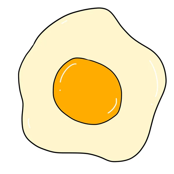 Smażone Jajko Białym Żółtym Pośrodku — Zdjęcie stockowe