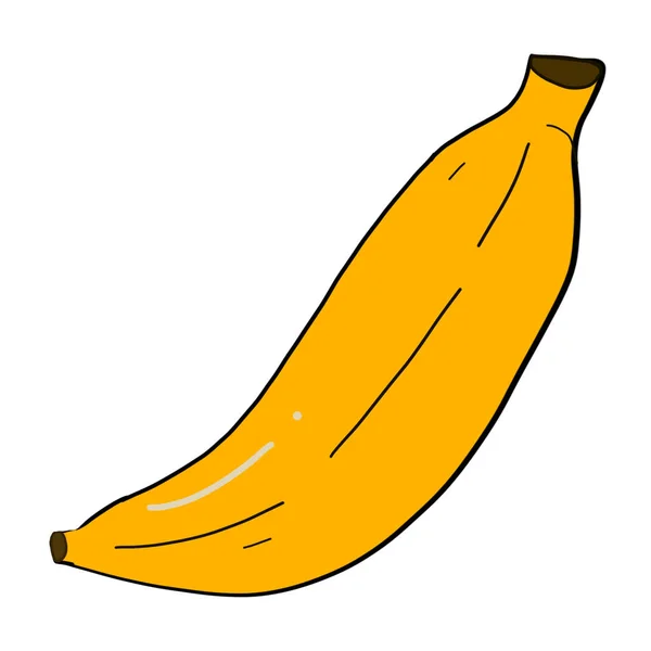 Casca Banana Amarela Fundo Branco — Fotografia de Stock