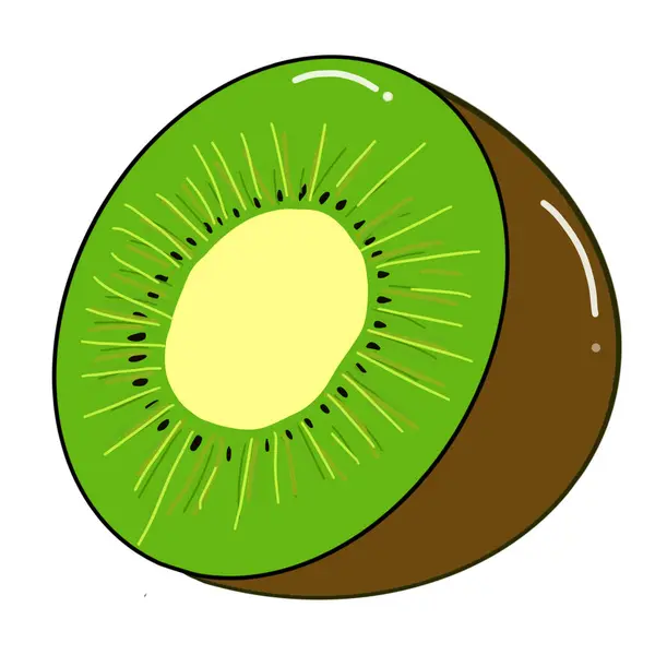 Kiwi Fruit Bruin Van Buiten Groen Van Binnen Met Een — Stockfoto