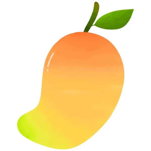 Süße Und Saure Frucht Mango Isoliert Auf Weißem Hintergrund — Stockfoto