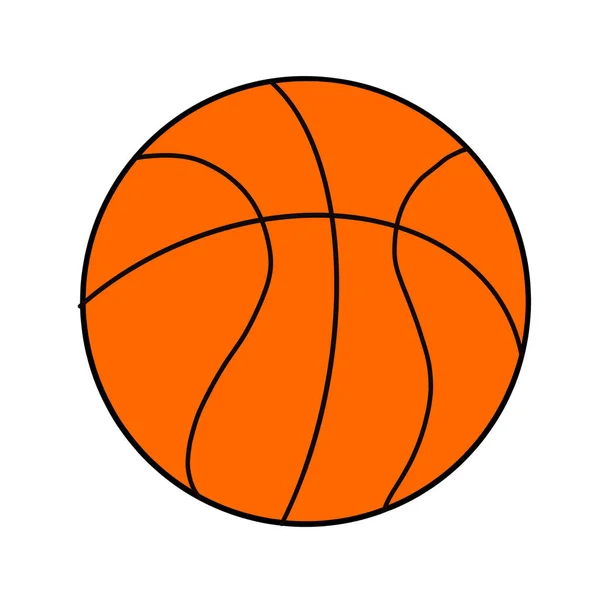 Beyaz Arka Planda Siyah Desenli Turuncu Basketbol Topu — Stok fotoğraf