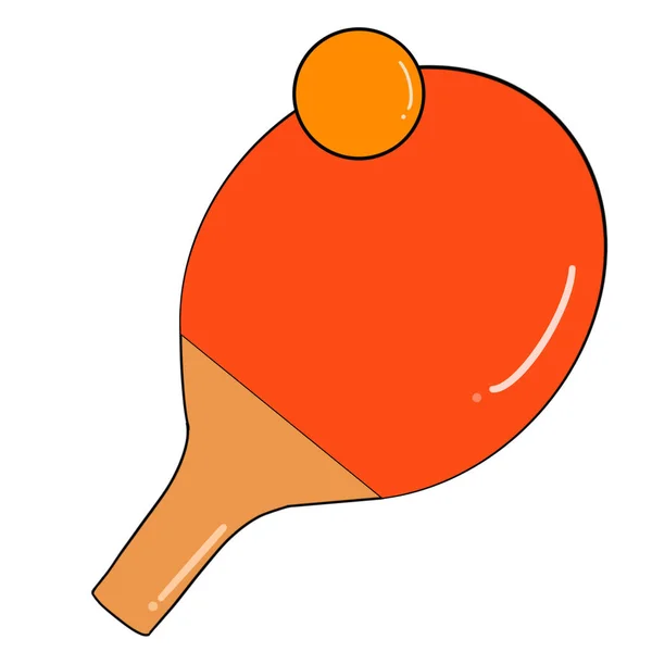 Table tennis racket and ping pong ball placed on a white background.