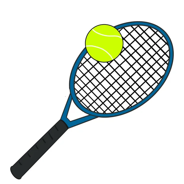 Теннис Имеет Теннисную Ракетку Зеленый Теннисный Мяч Белом Фоне — стоковое фото