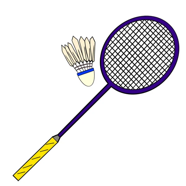 Badminton Rakietę Piłkę Badmintona Umieszczone Białym Tle — Zdjęcie stockowe