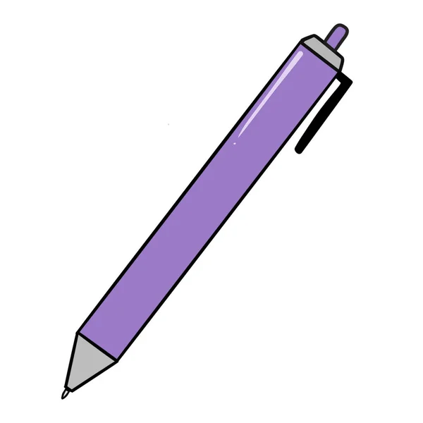 Purple Pen White Background — Stock Photo, Image