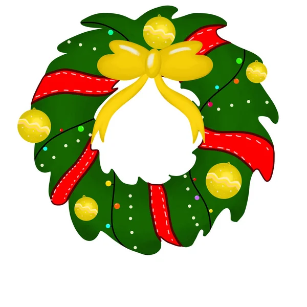 Wreath Christmas Flowers Arranged Circular Shape Used Decorate Christmas — Stock Photo, Image