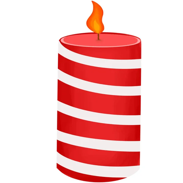 Red White Candle Take Take Spot Christmas Day — Stock Photo, Image