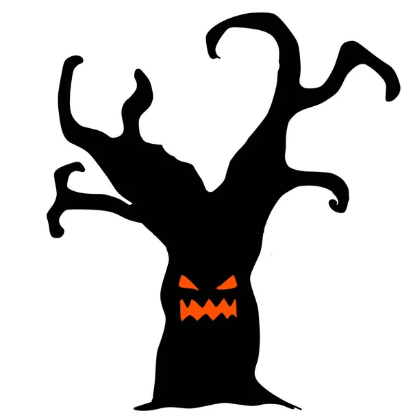 Дерево Зла Хэллоуин Поместили Белом Фоне — стоковое фото