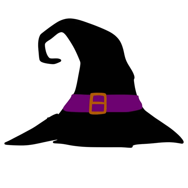 Witch hat on Halloween placed on a white background