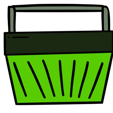 Beyaz arkaplana yerleştirilmiş bir sepet mal.