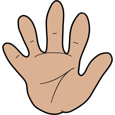 El beyaz arka plana yerleştirilir ve beş parmağı vardır..