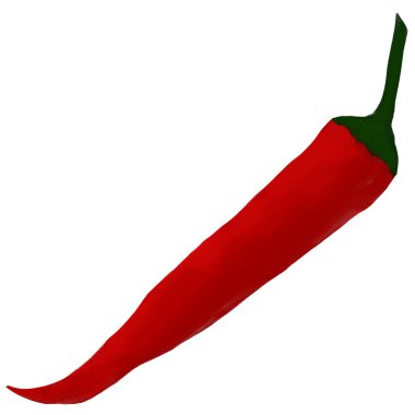 Kırmızı biber beyaz arkaplana konur