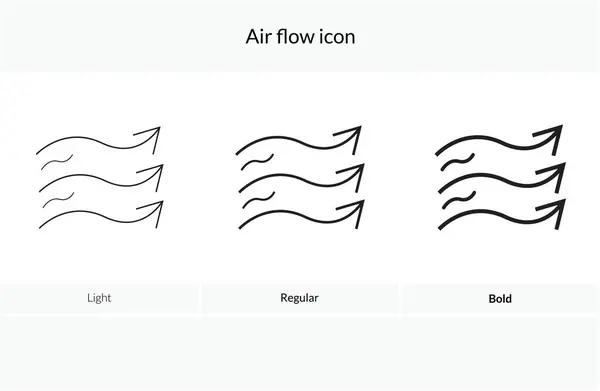 Значок Потока Воздуха Легкий Яркий Смелый Дизайн Белом Фоне — стоковый вектор