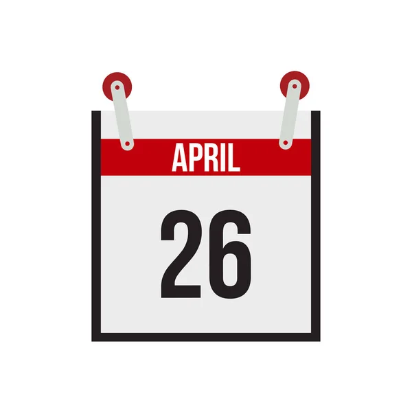 April Kalender Witte Achtergrond — Stockvector