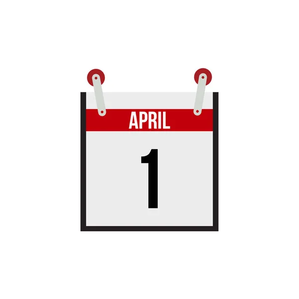 April Kalender Witte Achtergrond — Stockvector