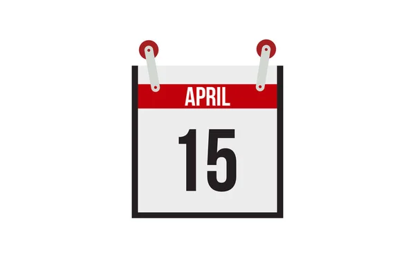 April Kalender Auf Weißem Hintergrund — Stockvektor