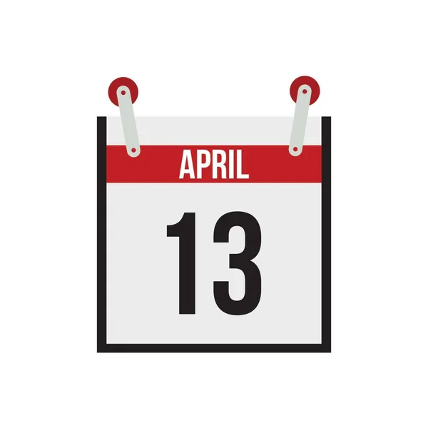 April Calendar White Background — Stock Vector