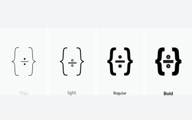 Kod artı simge. İnce, Aydınlık ve Kalın stil tasarımı beyaz arkaplanda izole.
