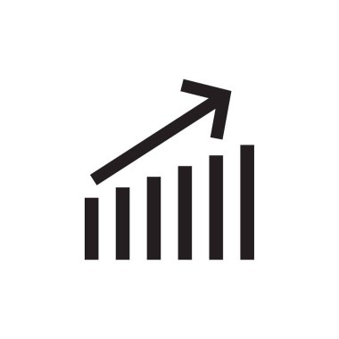 Grafik grafik ikon vektörü. Büyüme simgesi simgesi.