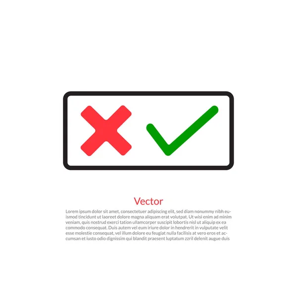 检查标记 Tick Cross Vector Icons — 图库矢量图片