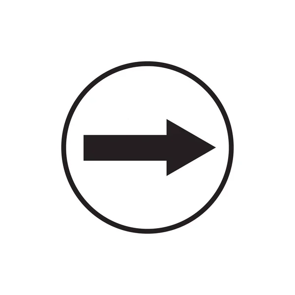 Rundes Symbol Für Den Pfeil Nach Rechts Flache Darstellung Mit — Stockvektor